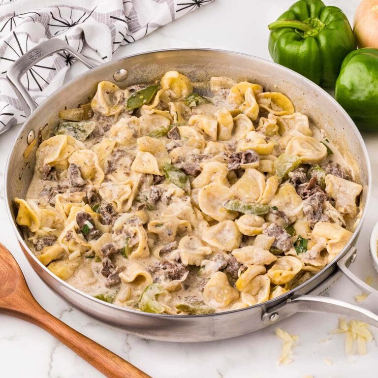 Easy Philly Cheesesteak Tortellini Delight