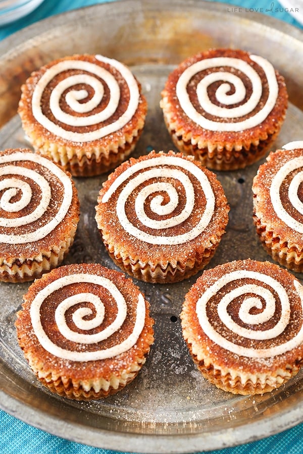 Tiny Cinnamon Swirl Cheesecakes How Easy!