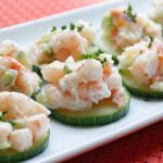 Easy Shrimp Salad Bites on Cucumbers