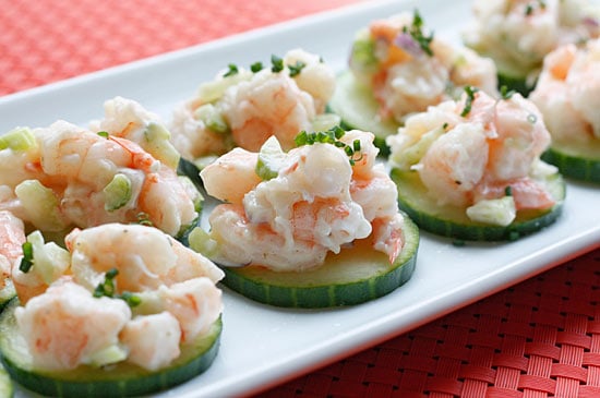 Easy Shrimp Salad Bites on Cucumbers