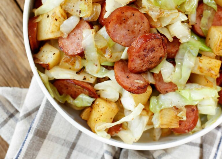 Speedy Sausage Cabbage Potato Skillet