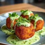 Salmon Balls with Creamy Avocado Sauce