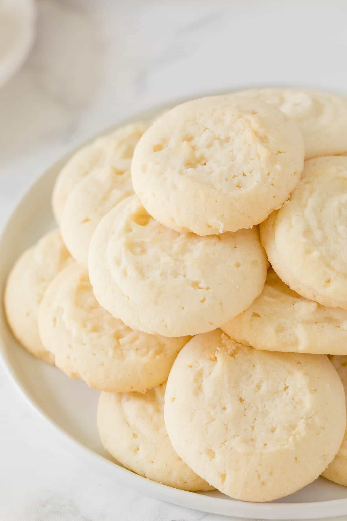 shortbread cookies beautifully presented from an overhead angle