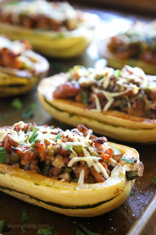 Savory Stuffed Squash with Sausage & Mushrooms