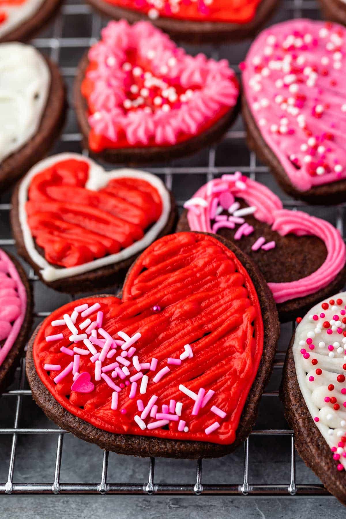 sugar cookies beautifully presented from an overhead angle
