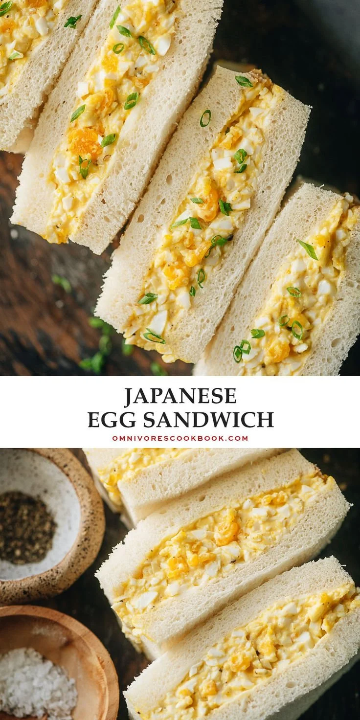 Delicious Tamago Sando - Japanese egg sandwich served on fluffy bread