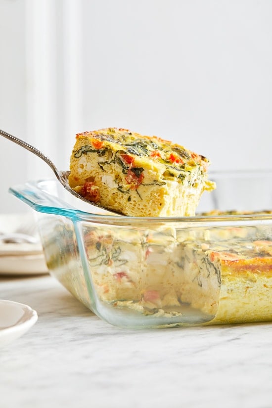 Easy Egg Bake with Spinach and Feta
