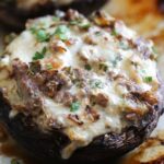 Easy Philly Cheesesteak Mushroom Bake